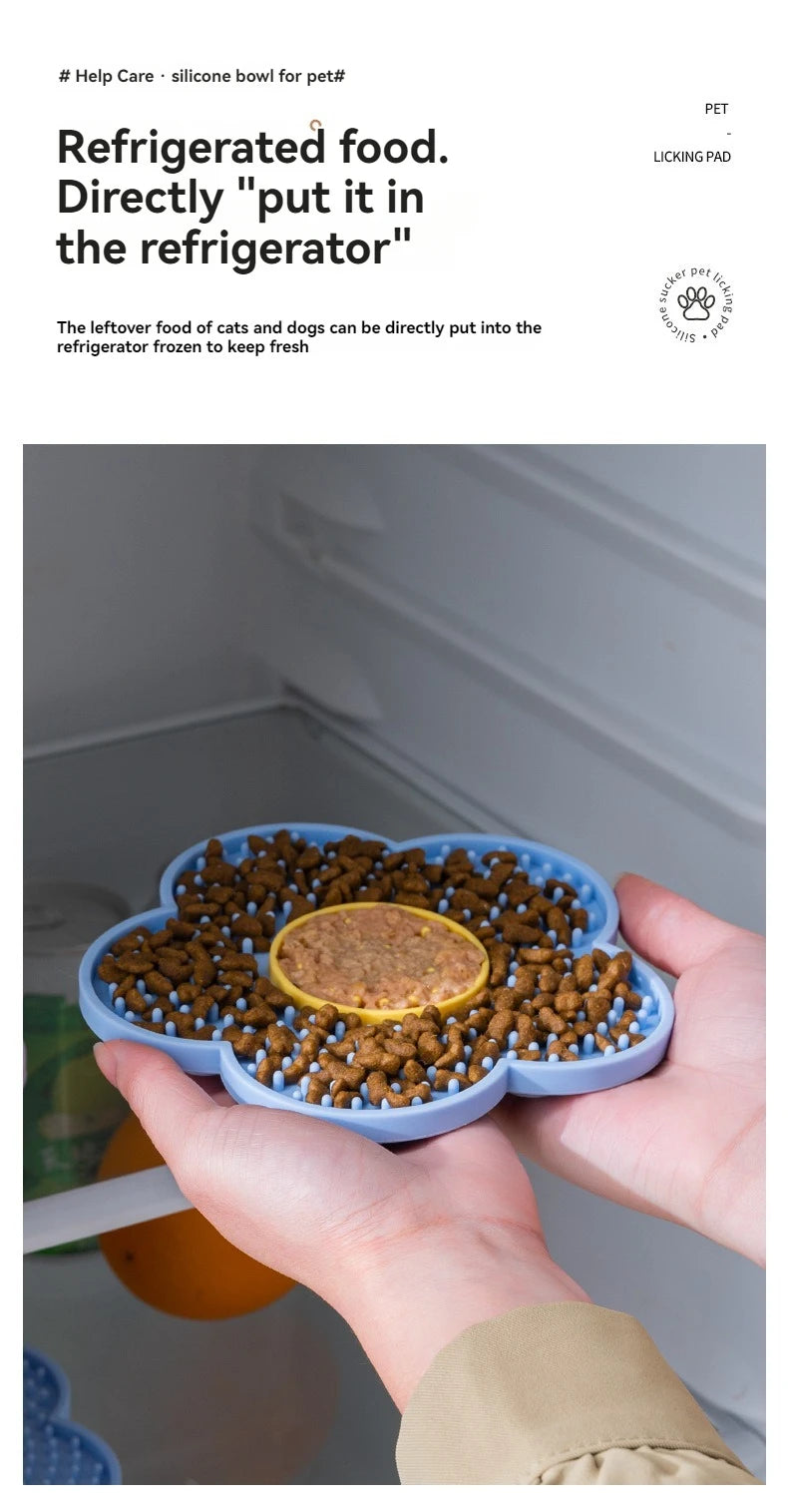 🌼 Pet Supplies Cat & Dog Licking Pad – Pentagram & Sunflower Silicone Slow Feeder Mat