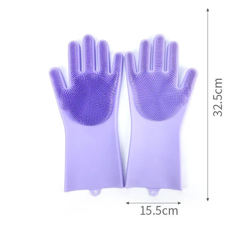 Pet Grooming Gloves for Dogs & Cats – Silicone Bathing, Hair Removal & Cleaning Gloves with Skin Protection