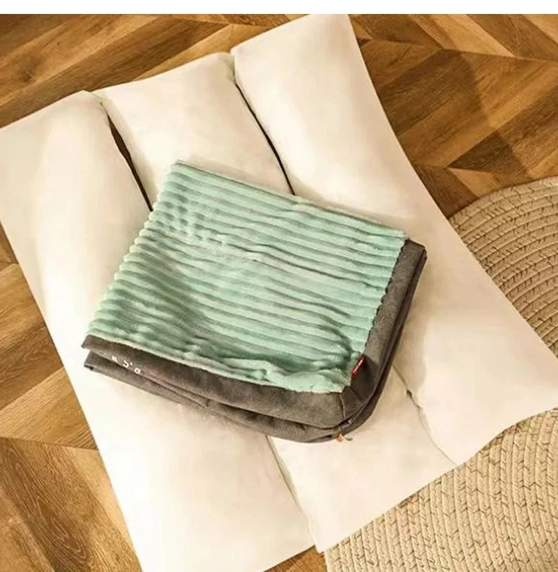 Winter Warm Corduroy Dog Bed – Soft Detachable Pet Sleeping Mat for Small, Medium & Large Dogs