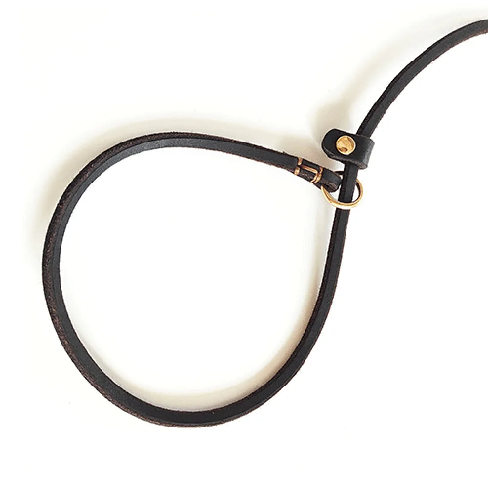 🐶 Soft Slim Genuine Leather Dog Slip Lead – No-Pull Training Control Leash for Small Dogs