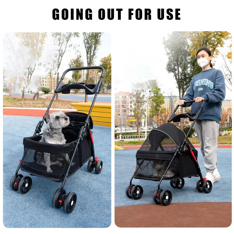 Pet Stroller for Dogs & Cats – Lightweight, Foldable, Travel-Friendly