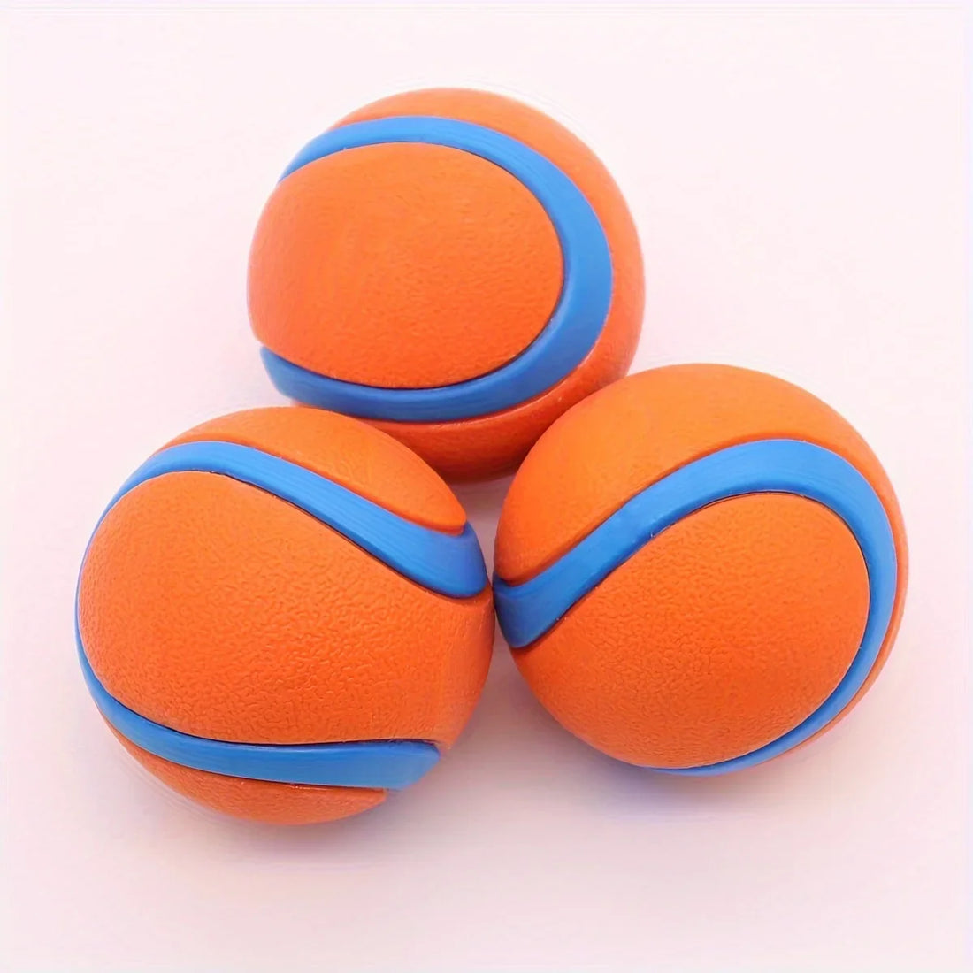 2pcs Orange Rubber Dog Balls – Durable Chew & Training Toys 🟠🐾