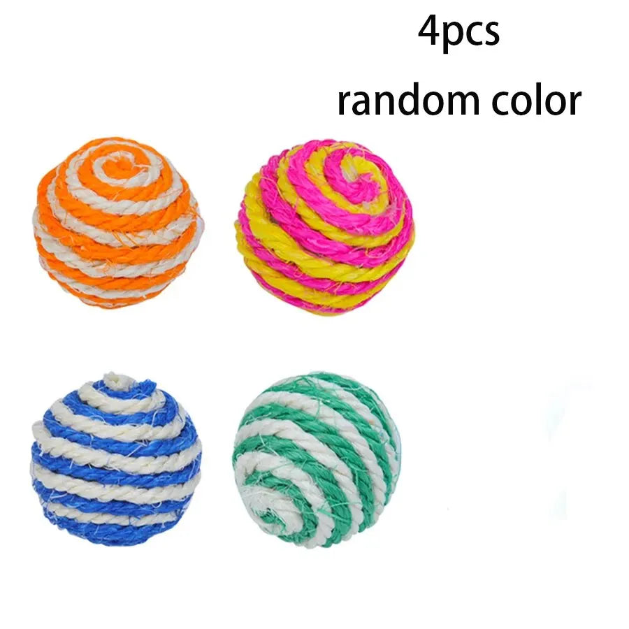 4 PCS Interactive Pet Balls – Chew & Play Toys for Cats, Kittens, and Small Dogs (Random Colors)