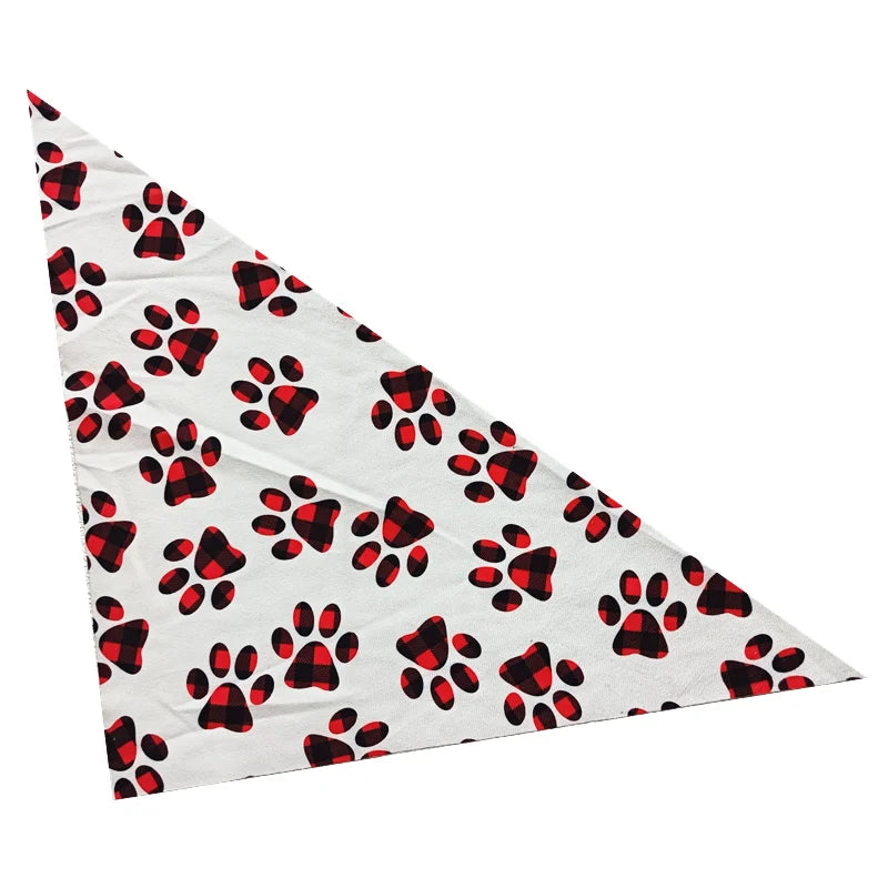 10Pcs Dog Bandana Set – Fruits, Plaid, Paw & Snowman Triangle Scarves for Small, Medium & Large Dogs