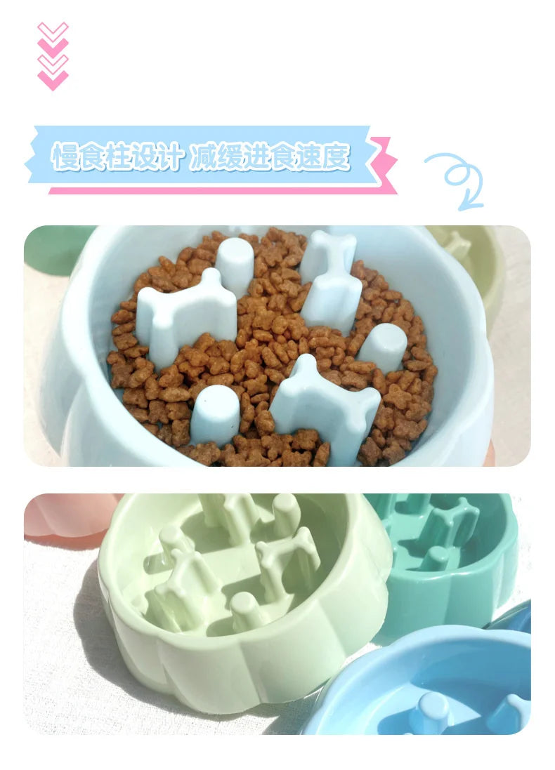 Colorful Slow Feeder Bowl for Cats & Dogs – Anti-Choking Puzzle Food Bowl for Anxiety Relief & Healthy Eating