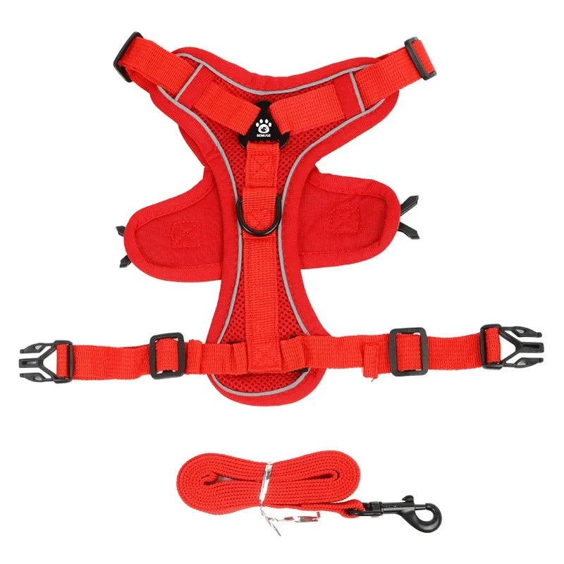 🐾 No Pull Dog Harness & Leash Set – Adjustable Reflective Vest for Small Dogs & Cats