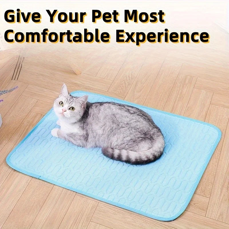 2025 Upgraded Ice-Cool Pet Cooling Mat – Sweat-Absorbent Summer Bed for Small, Medium & Large Pets (4 Sizes Available)