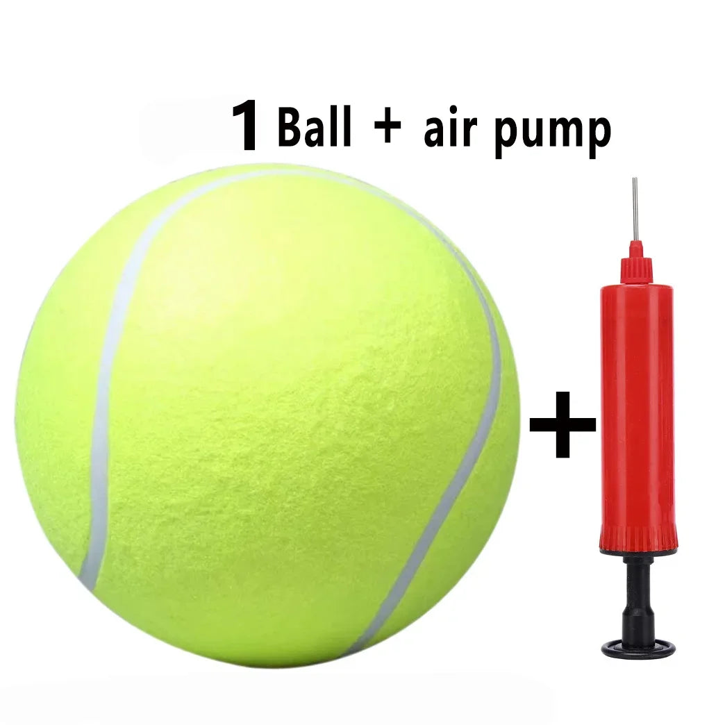 Giant Inflatable Tennis Ball for Dogs – 7"/9.5" Training Toy with Air Pump