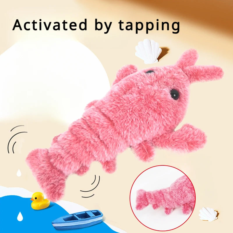 Electric Lobster Cat Toy – USB Rechargeable Interactive Jumping Shrimp Plush for Cats and Dogs, Pet Teasing Toy