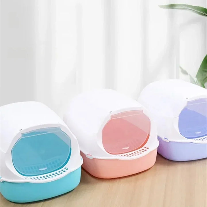 Kitty Sandbox Cat Litter Box Semi-enclosed Splashproof