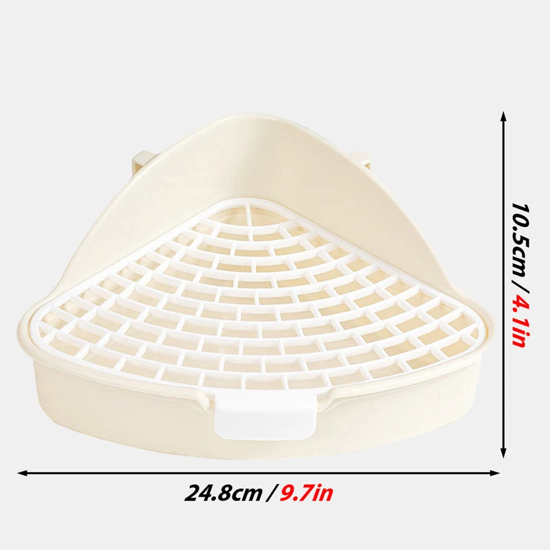 Corner Rabbit Litter Pan – Small Animal Potty Trainer for Bunnies, Ferrets, Hamsters, Guinea Pigs & More
