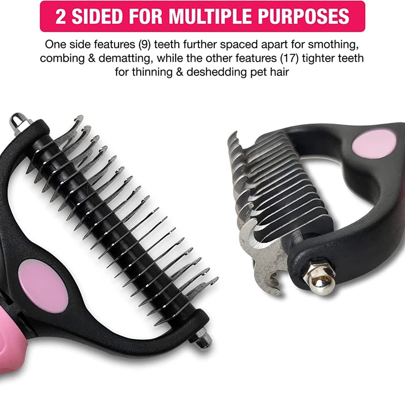 All-in-One Dog & Cat Hair Remover Brush – Grooming Comb for Long, Short & Curly Hair