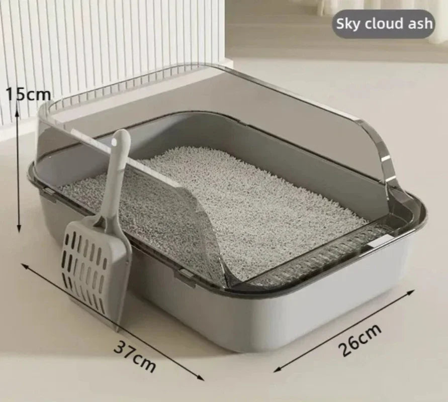 Kitty Sandbox Cat Litter Box Semi-enclosed Splashproof