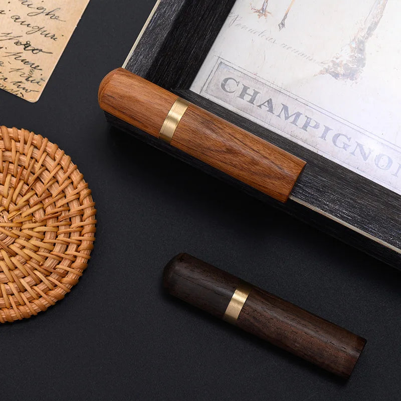 Handmade Wooden Toothpick Holder – Pearwood Capsule Case | Portable Hiking Toothpick Storage Box