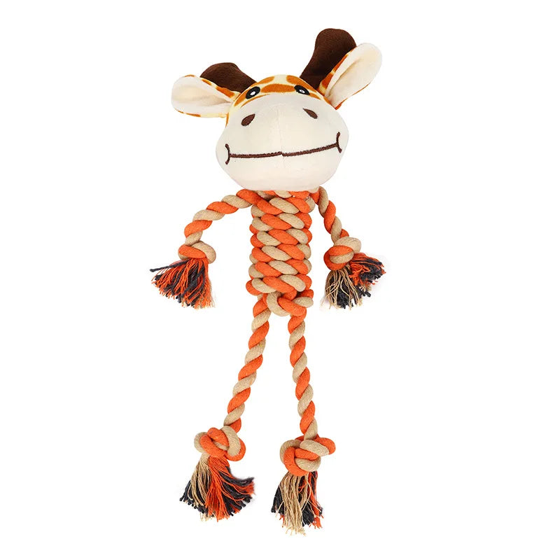 Animal-Shaped Dog Cotton Rope Chew Toys – Bite Resistant Teething Toy for Puppies & Dogs