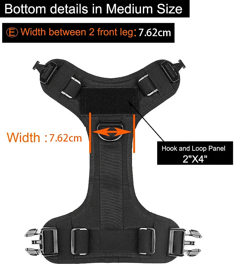 🐾 Tactical Military Dog Harness & Leash Set – All Breeds Training Vest for Outdoor Adventures