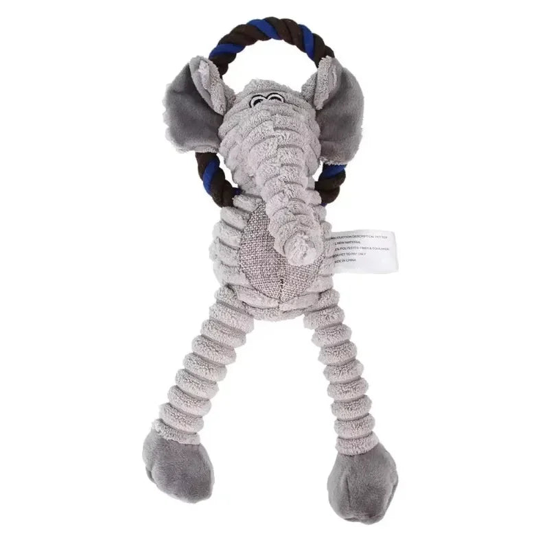 Plush Animal Squeaky Dog Toy – Bite-Resistant Chew & Play 🐾🧸