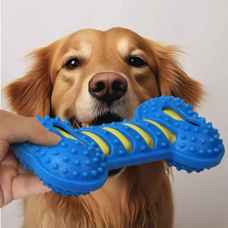 🦴 Rubber Bone Dog Chew Toy – Squeaky & Bite-Resistant Interactive Toy for Puppies
