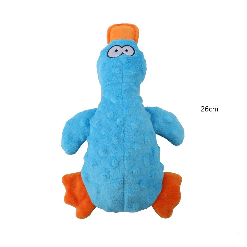 Plush Duck Squeaky Dog Toy – Chew Rope Toy for Teeth Cleaning & Play