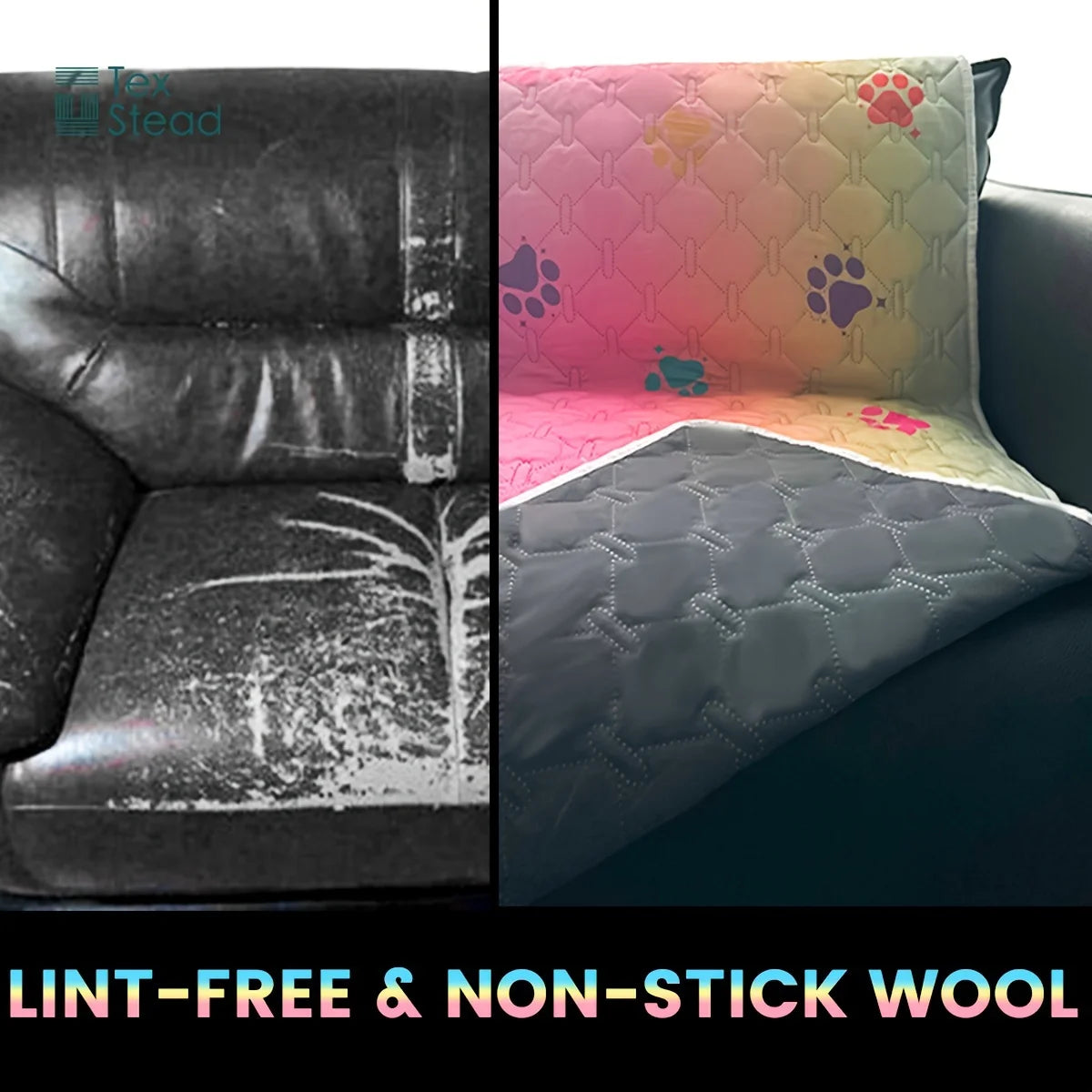 Anti-Leakage Reversible Dog Bed Cover – Washable Paw Print Camping & Changing Pad for Pets & Kids