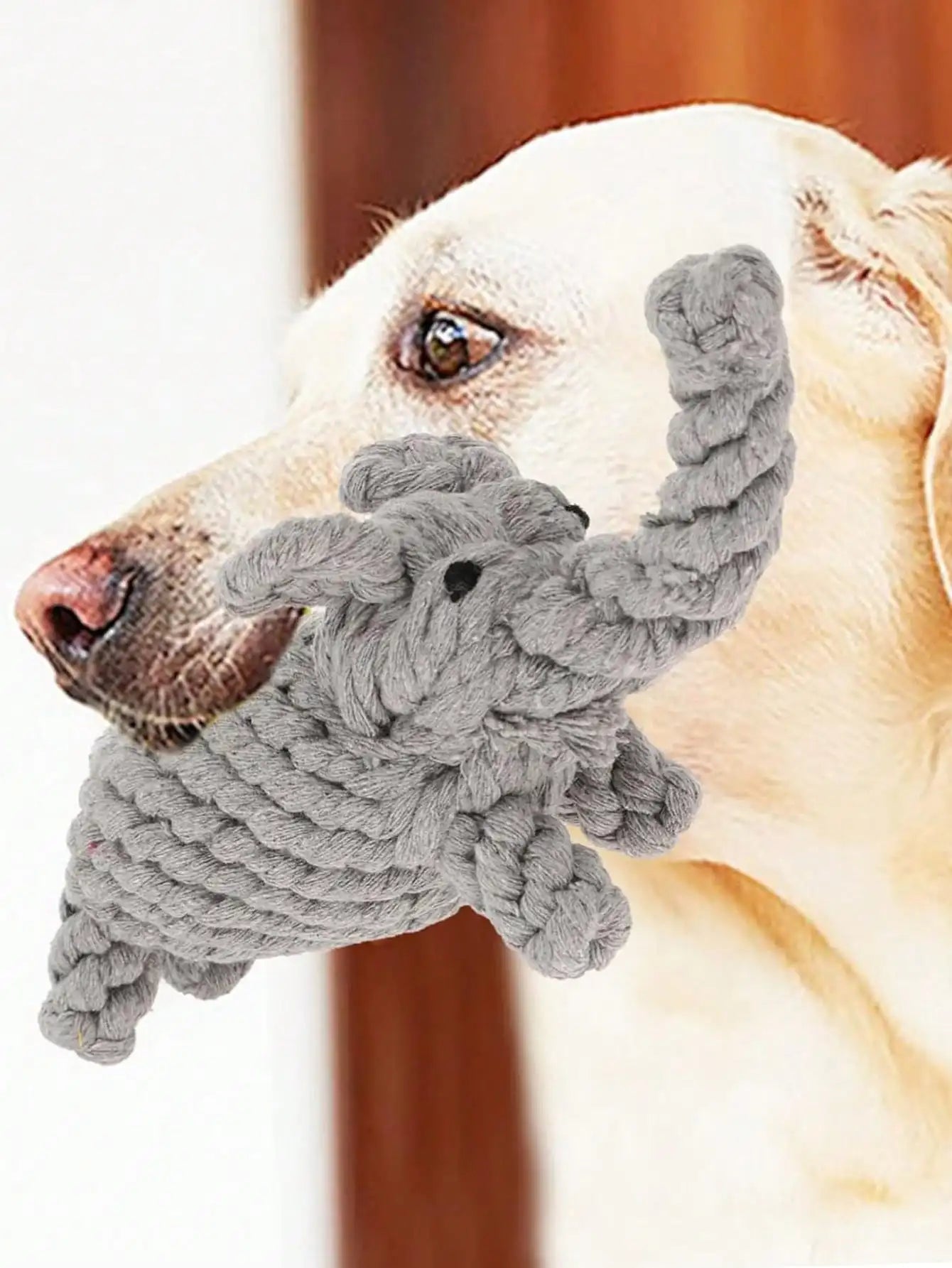 Hand-Woven Cotton Rope Animal Toy – Durable Knot Chew Toy for Small & Medium Dogs