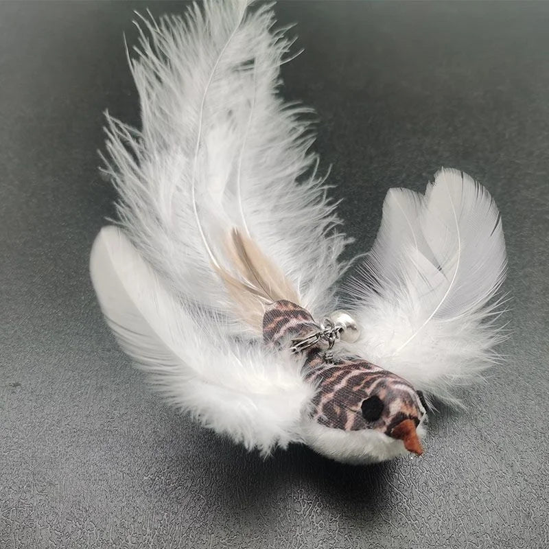 Hands-Free Bird & Feather Cat Wand – Suction Cup Interactive Toy with Bell