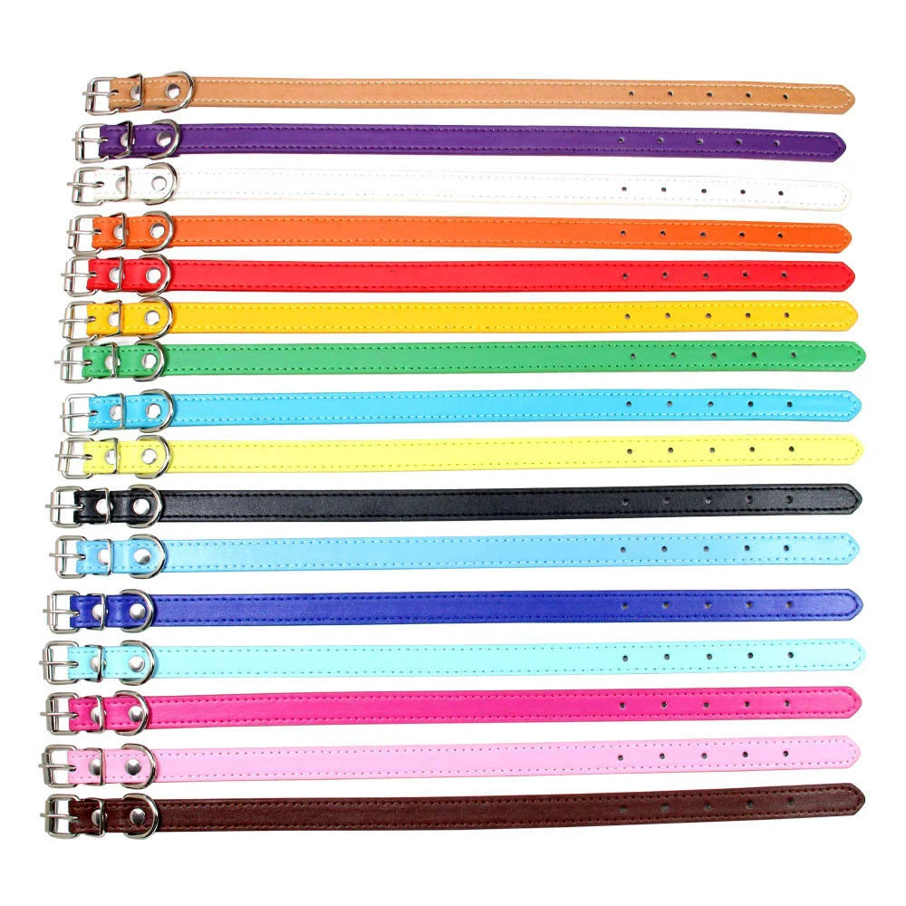 Soft Leather Adjustable Dog Collar – Safe & Stylish for Dogs and Cats