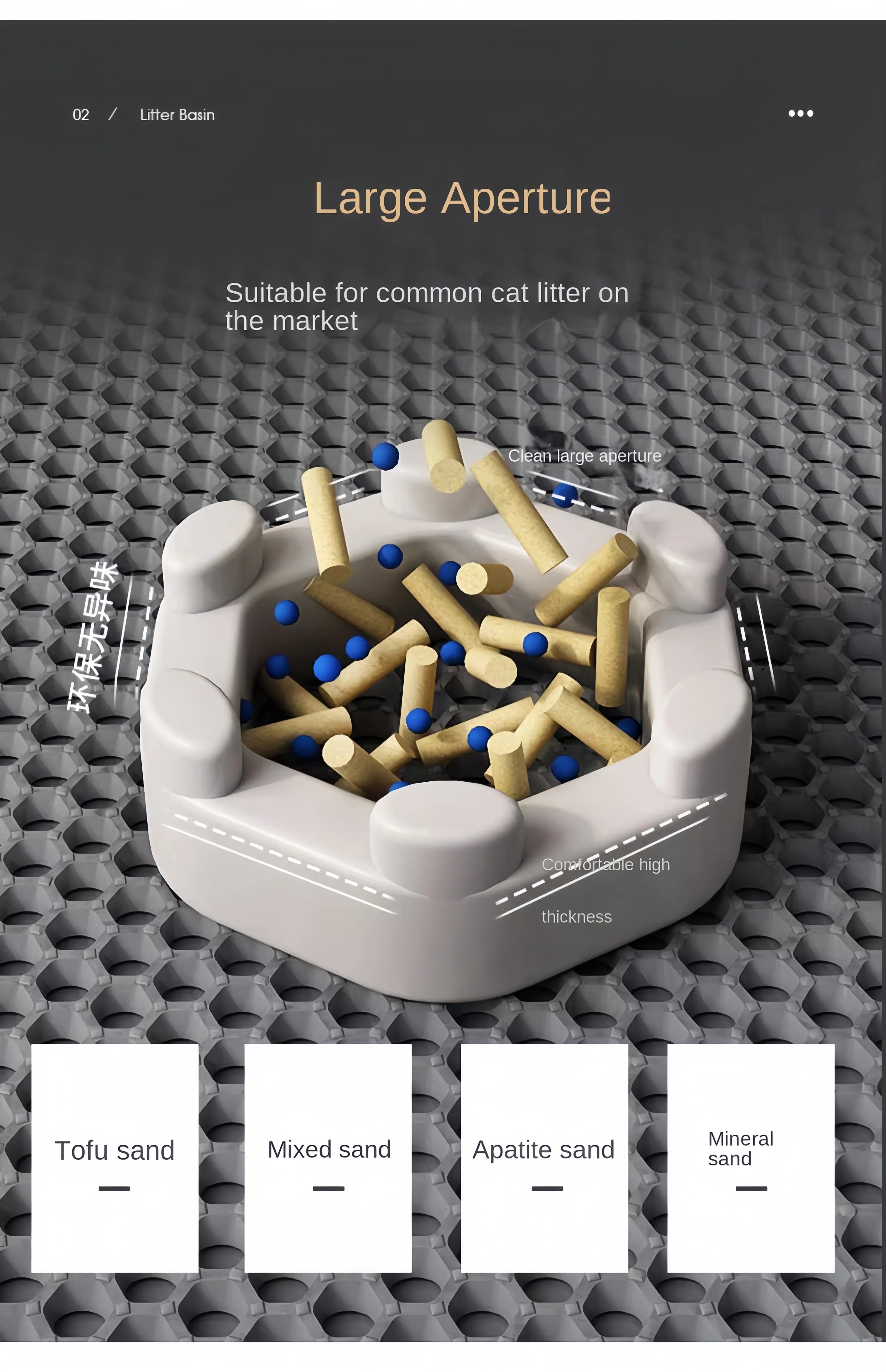 90x60CM Waterproof Double Layer Cat Litter Mat – Non-Slip, Washable Pet Litter Box Mat for Easy Clean-Up