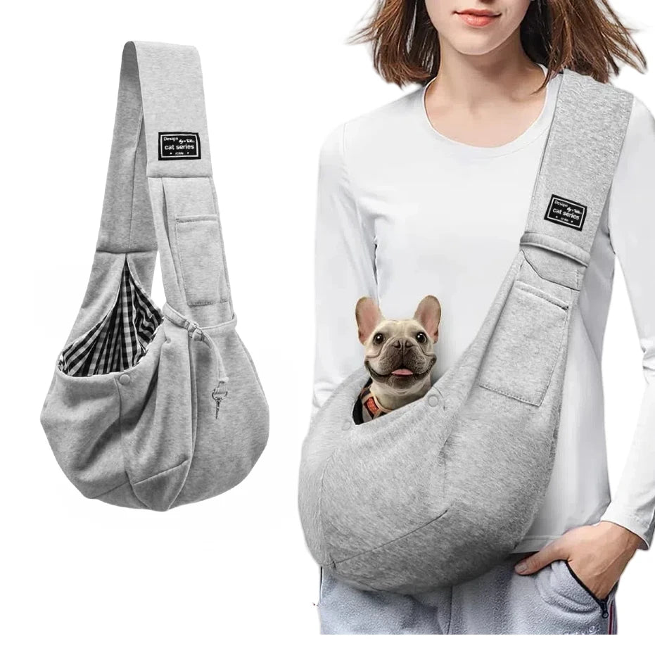 Cotton Dog Sling Carrier Bag – Comfortable Crossbody Pet Carrying Bag for Small Dogs & Cats, Travel Shoulder Tote