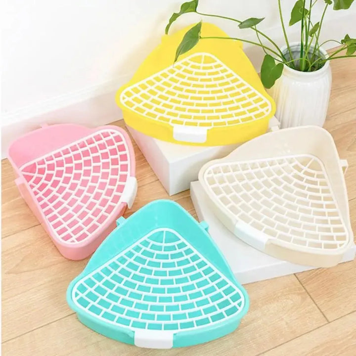 Triangle Corner Litter Box – Small Animal Potty Trainer for Cat, Guinea Pig, Rabbit, Hamster & Other Small Pets