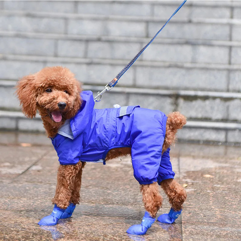 4Pcs Waterproof Dog Rain Shoes – Anti-Slip Rubber Boots for Small, Medium & Large Dogs
