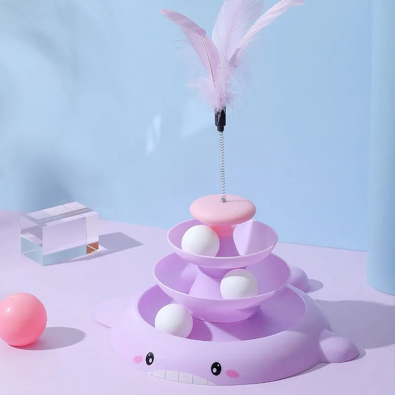 Self-Amusement Cat Turntable Toy – Automatic Fun Cat Ball & Stick Toy