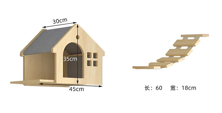 🐾 Wooden Wall Climbing Set for Cats – DIY Modular Cat Tower & Training System