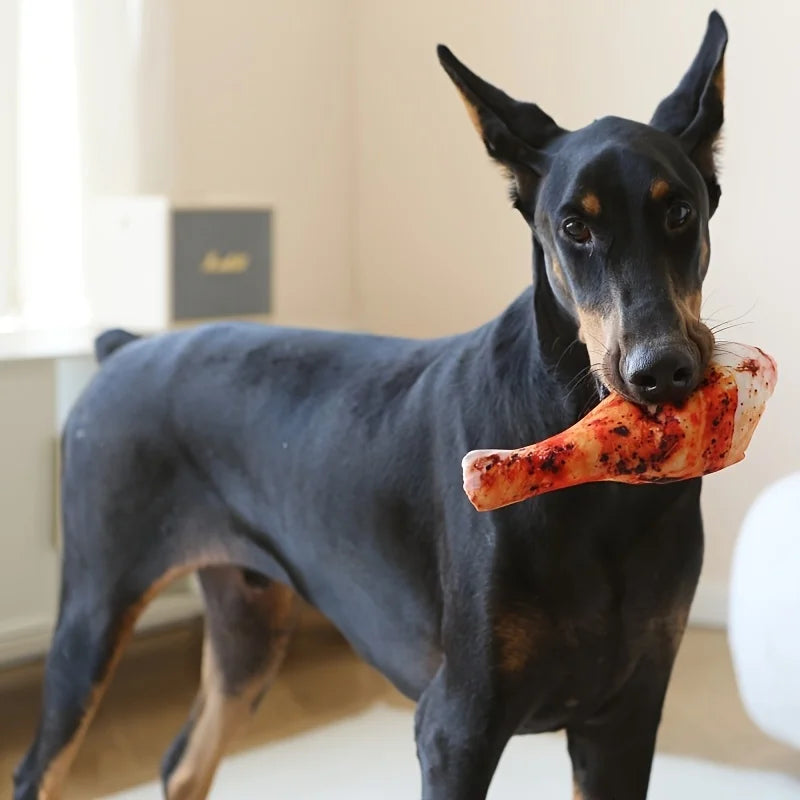 Meat Plush Dog Toy – Squeaky, Bite-Resistant Chew 🍖🐾