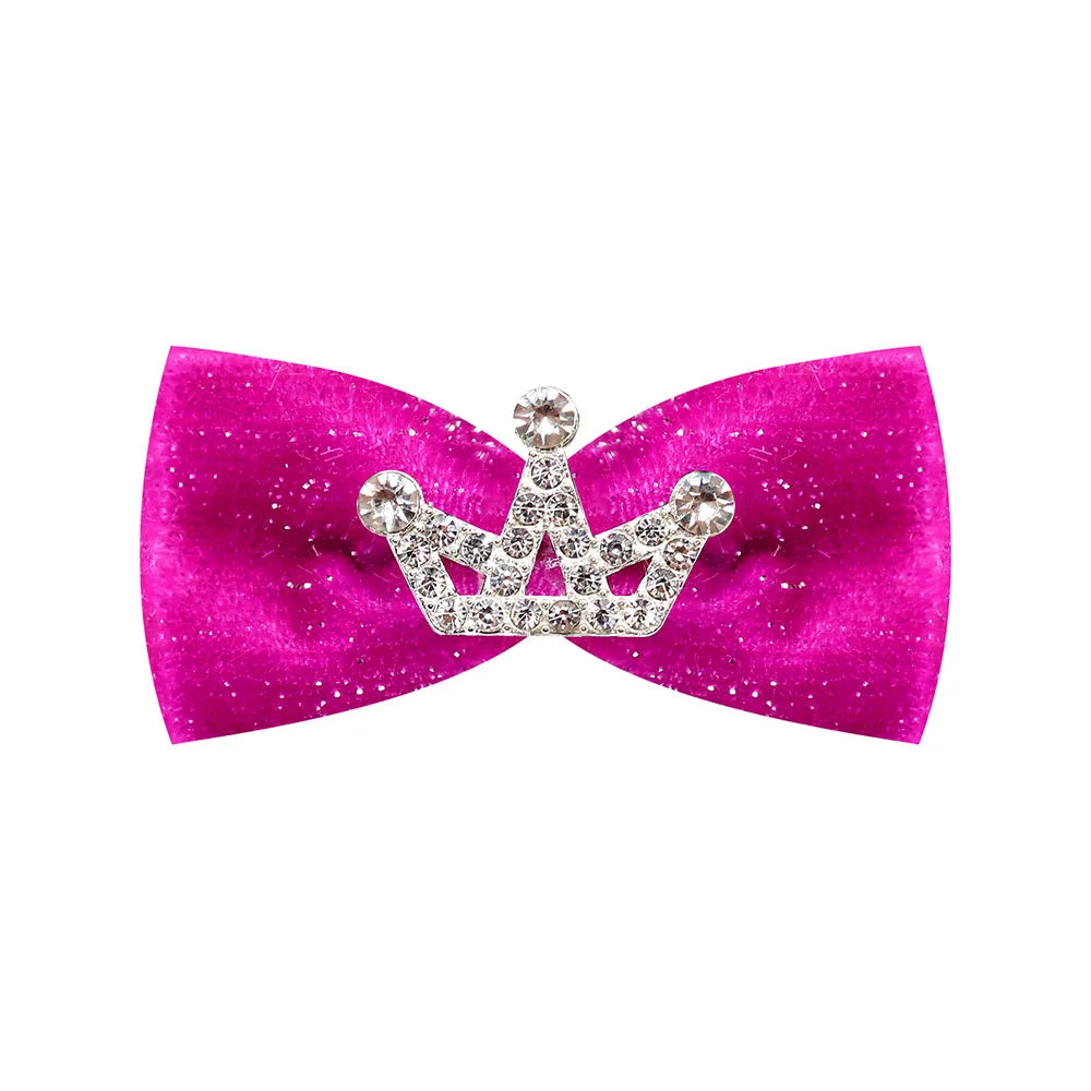Dog Hair Clips 👑 Crystal Crown & Bow Set – 10PCS Pet Grooming Accesso