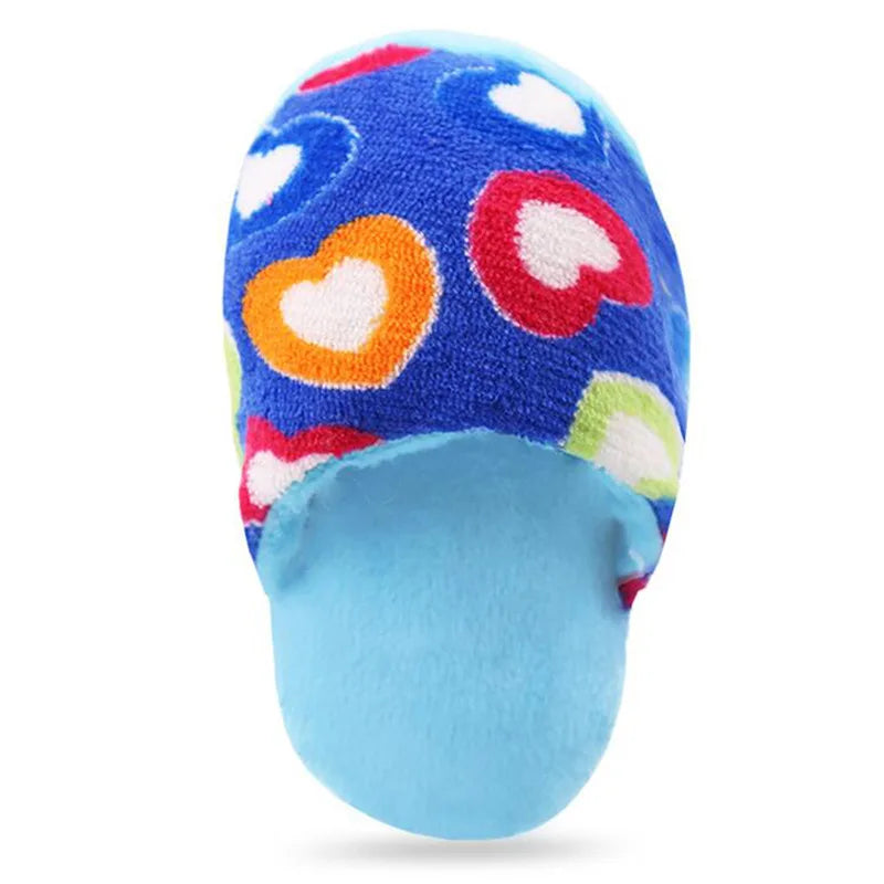 Plush Slipper Squeaker Dog Toy – Funny Sound Chew Toy for Puppies & Cats, Interactive Soft Pet Toy for Training & Play