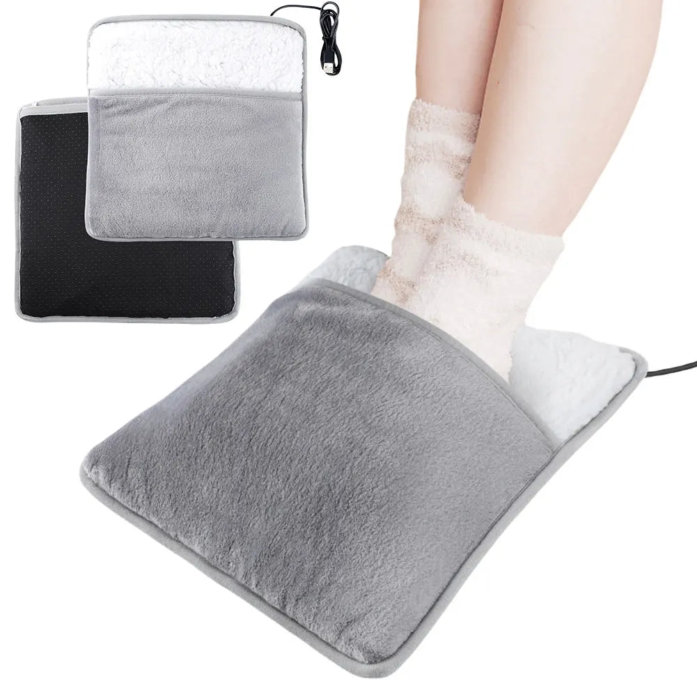 🔥 Winter Electric Foot Heating Pad – USB Powered, Plush Thermal Mat for Home & Office