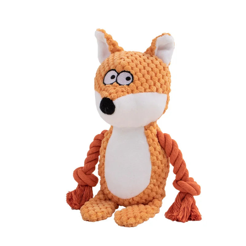 Stuffed Raw Joint Dog Toy – Squeaky Plush Chew for Puppies & Small Dogs