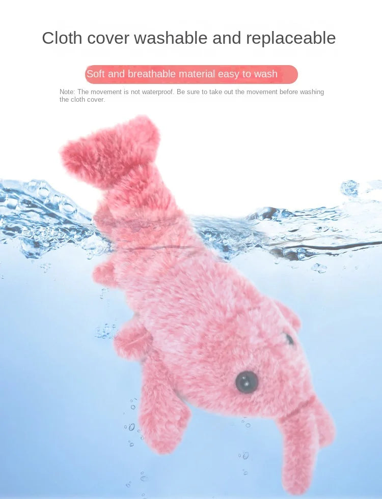 Electric Lobster Cat Toy – USB Rechargeable Interactive Jumping Shrimp Plush for Cats and Dogs, Pet Teasing Toy