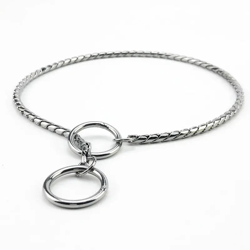 Gold & Silver Dog Chain Collar – Heavy Duty Slip Training Collar