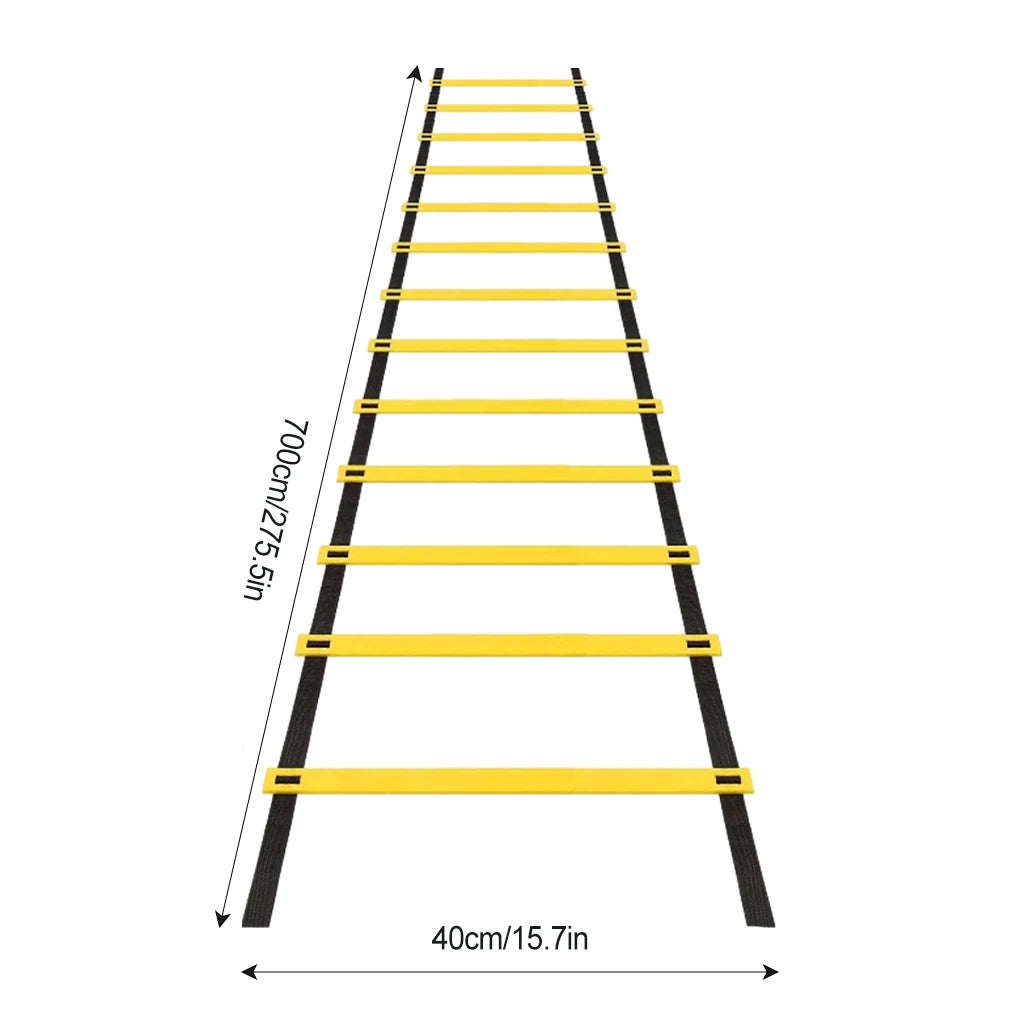 Agility Speed Ladder Nylon Straps Marking Discs Exerciser Resistance Drag Parachutes Sports Running Warm-Up Training Ladder Tool
