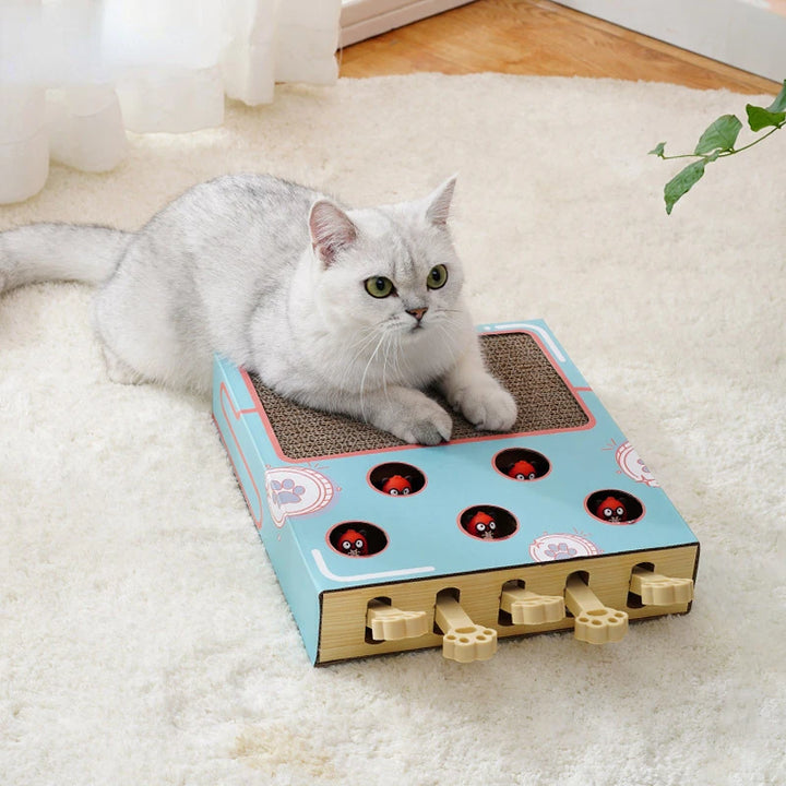Whack-a-Mole Cat Toy – Interactive Scratching Board & Claw Grinder