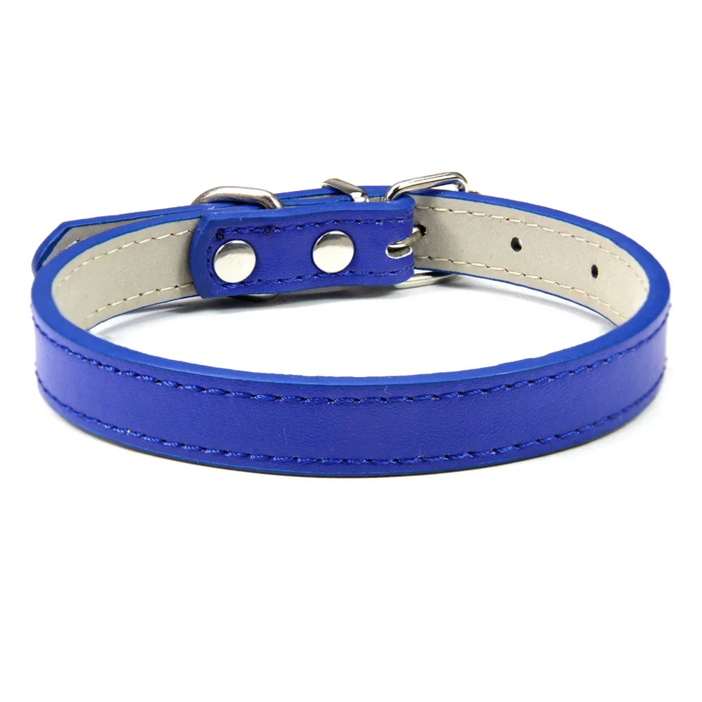 Soft Leather Adjustable Dog Collar – Safe & Stylish for Dogs and Cats
