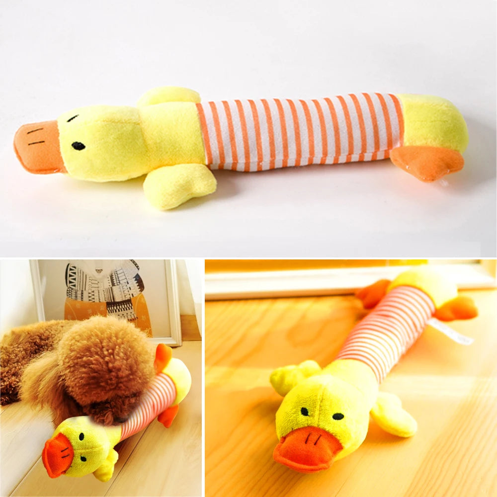 Plush Squeaky Elephant, Duck & Pig Dog Toys – Soft Chew Toys for Dogs & Cats, Durable Funny Molar Fleece Toys for All Pets