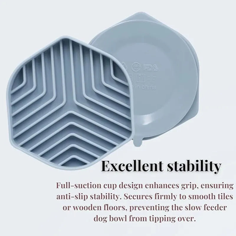 Anti-Choking Slow Feeder Bowl with Silicone Suction Cup – No-Spill Slow Food Cushion for Dogs & Cats