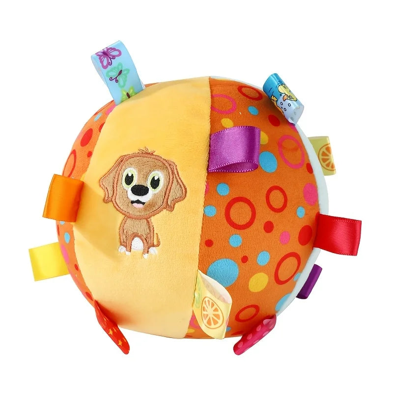 Interactive Ball Dog Toy with Plush Handle – Durable Chew Toy for Training & Stress Relief