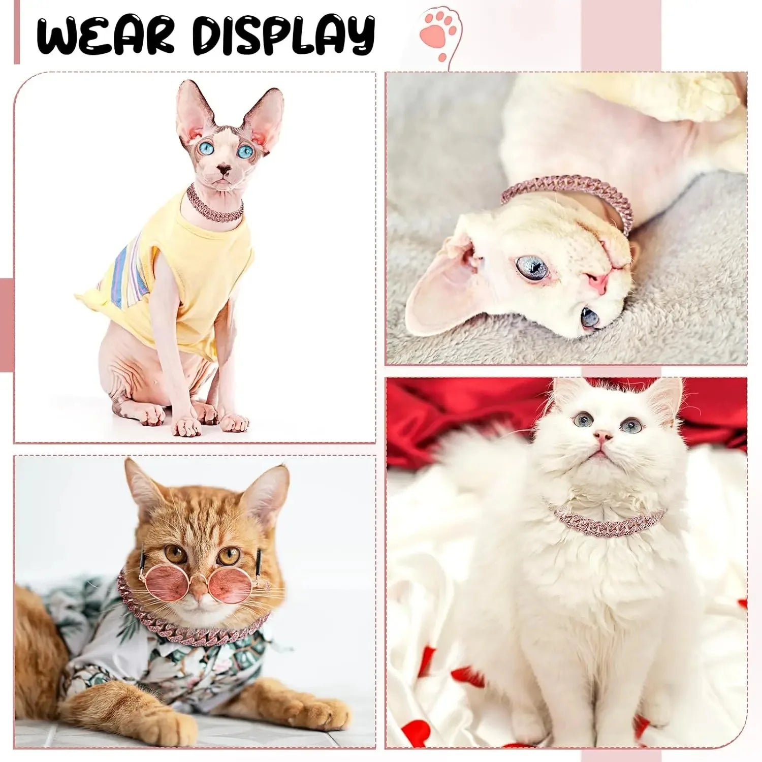 Diamond Cuban Link Dog Chain – Metal Pet Necklace for Dogs & Cats