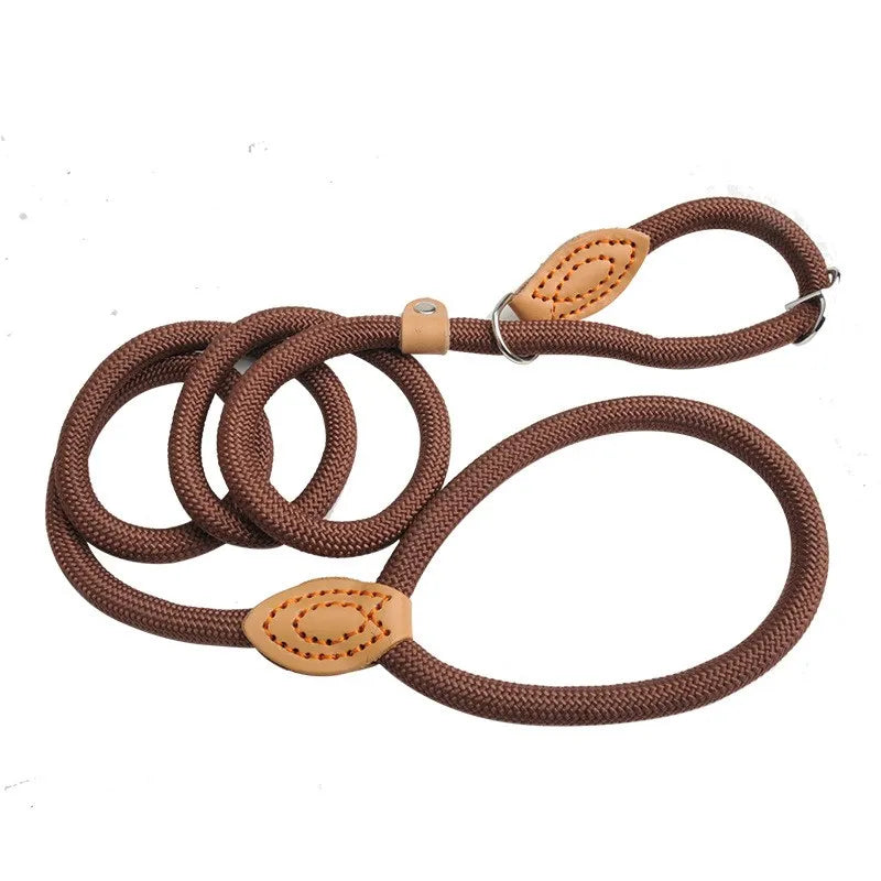 Heavy Duty Slip Rope Dog Leash – Braided Adjustable Training Lead with Loop Collar for Medium & Large Dogs