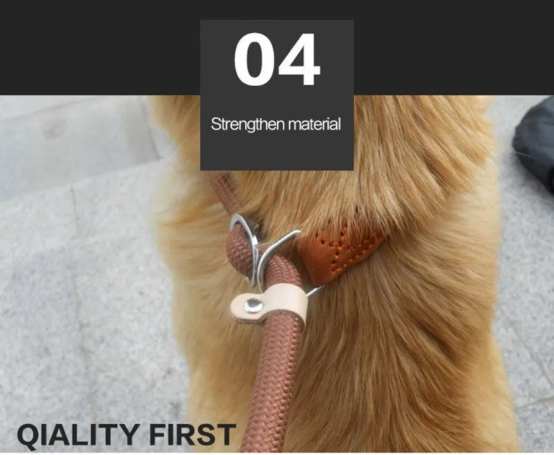 Heavy Duty Slip Rope Dog Leash – Adjustable Braided Training Lead