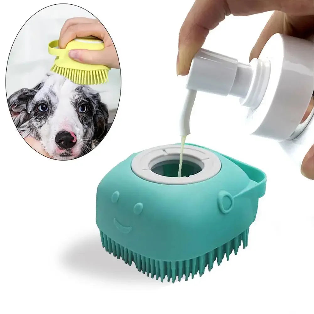 Soft Silicone Pet Bath Massage Brush – Multifunctional Grooming Tool for Dogs & Cats